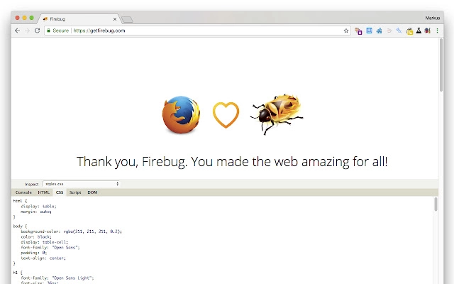 Firebug Lite untuk Google Chrome