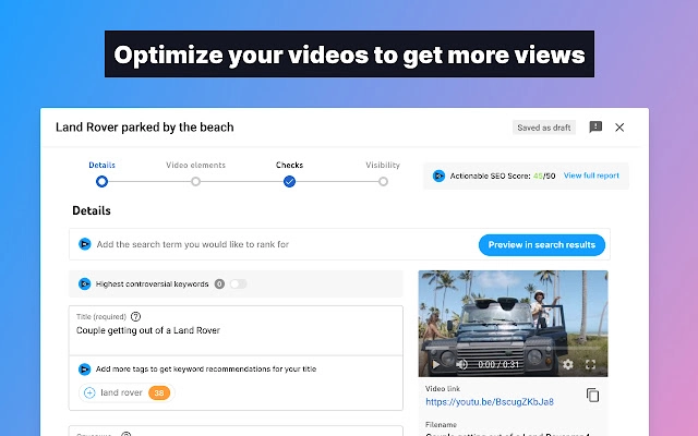 Visi vidIQ untuk YouTube