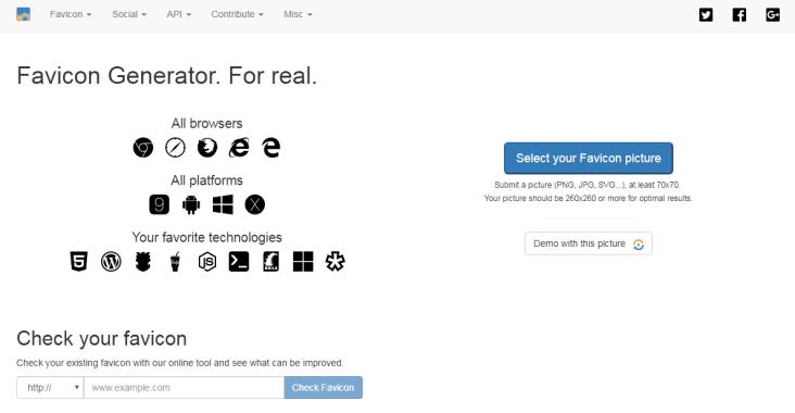 RealFaviconGenerator.net مولد فافيكون