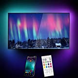 61-80 inç TV için 16.4ft LED Şerit Işığı ile Miume Müzik tv Led Arka Işık, RGB USB Powered TV APP ve Uzaktan Kumanda ile Led Arka Işık, Düz Ekran TV PC için TV Led Arka Işık Kiti