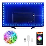 SL1 Smart TV LED Arka Işık, Alexa ve Google Home ile Uyumlu 9.2ft Şerit Işıklar, WiFi App_Go_Sund Kontrolü, Müzik Senkronizasyonu, 30-60in TV için RGB Renk Değiştiren Kısılabilir Işık Şeridi, Işık Dekoru