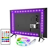 BASON AYDINLATMA TV Arka Işığı, 32-58 inç TV/Monitör Arka Işığı için 8.2ft TV Işık Şeridi, Uzaktan Kumandalı SMD 5050 USB LED Işık Şeridi, Oyun Işıkları için RGB 4096 DIY Renkli TV LED'i, Ortam Aydınlatma Kiti.