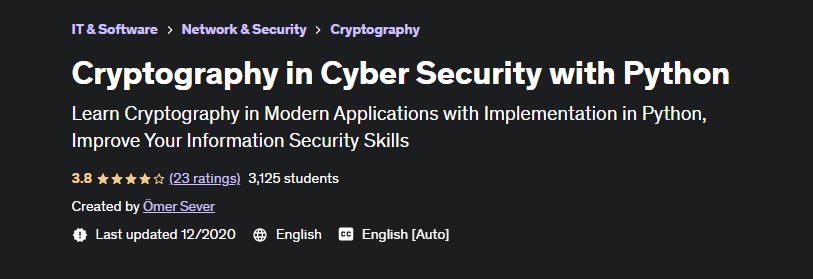 Python Udemy를 ​​사용한 사이버 보안의 암호화