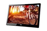 AOC e1659Fwu 15,6 Zoll Ultra Slim 1366 x 768 Auflösung 200 cd/m2 Helligkeit USB 3.0-betriebener tragbarer LED-Monitor mit Gehäuse Schwarz