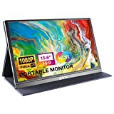 Tragbarer Monitor – KYY 15,6 Zoll 1080P FHD USB-C Laptop Monitor HDMI Computer Display HDR IPS Gaming Monitor mit Premium Smart Cover & Lautsprechern, externer Monitor für Laptop PC Mac Phone PS4 Xbox Switch