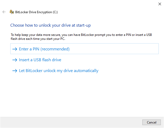 Pre-Boot-Authentifizierungs-Bitlocker