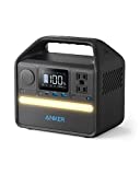 Centrală portabilă Anker 521, generator solar de 256 Wh (panou solar opțional) cu acumulator LiFePO4, centrală electrică cu 6 porturi de 200 W, 2 prize AC, ieșire USB-C PD de 60 W, lumină LED pentru camping în aer liber, RV