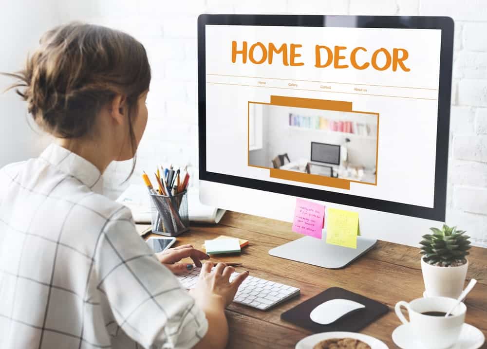 Site Web Home Decor affiché sur un écran d'ordinateur.
