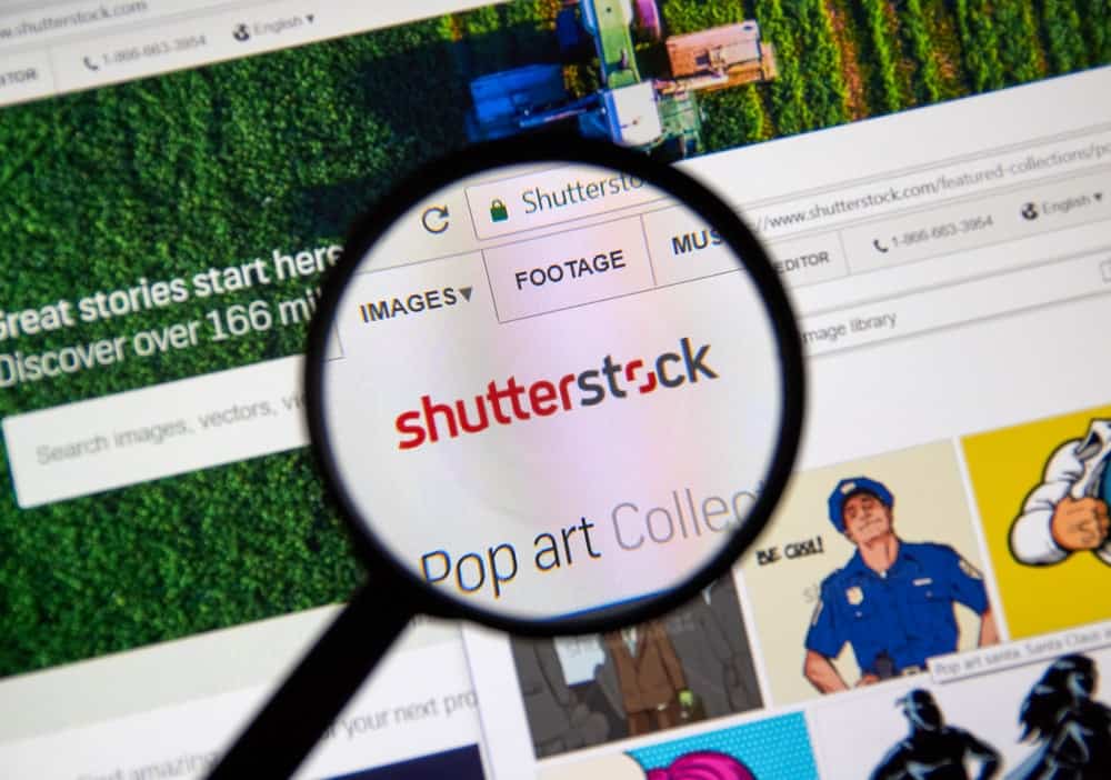 Logo Shutterstock di situs webnya.