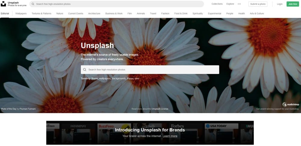 Unsplash beranda