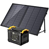 Pembangkit Listrik BougeRV 1100WH dengan Panel Surya Portabel 120W Lebih Ringan, Panel Surya Monokristalin untuk Pengisian Generator Surya dengan Input 200W, Cadangan Baterai untuk Berkemah, Darurat