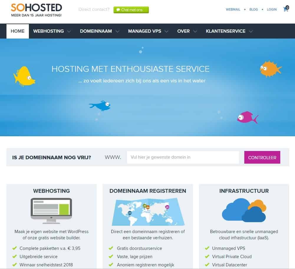SoHosted 웹사이트 홈페이지