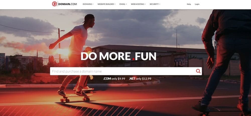 Domain.com 웹사이트 홈페이지