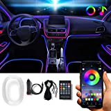 Anise Star 車用 LED インテリア ストリップ ライト、RGB 1600 万色 5 in 1 音楽に合わせて変化、最適な長さ 236 フィート、自動車用周囲ネオン照明キット -Bluetooth アプリ コントロールとリモート コントロール