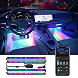 Govee スマートカー LED ストリップライト、RGBIC 車内ライト、4 つの音楽モード、30 のシーンオプション、1600 万色、APP コントロール車の LED ライト、車、SUV、DC 12V 用の 2 ラインデザインの車のライト