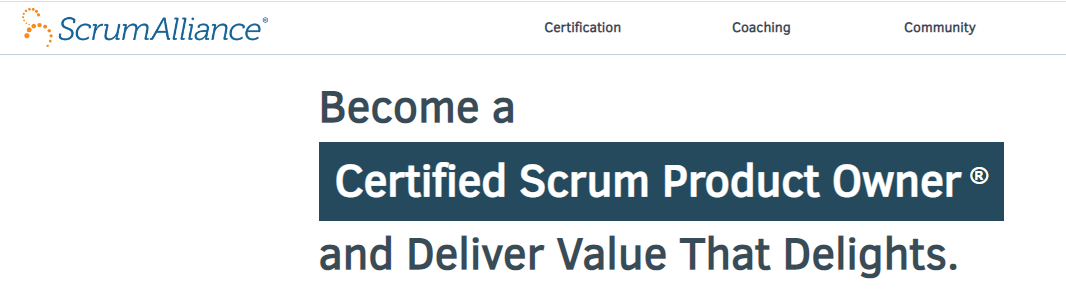 CSPO(Certified Scrum Product Owner) 과정 Scrum Alliance