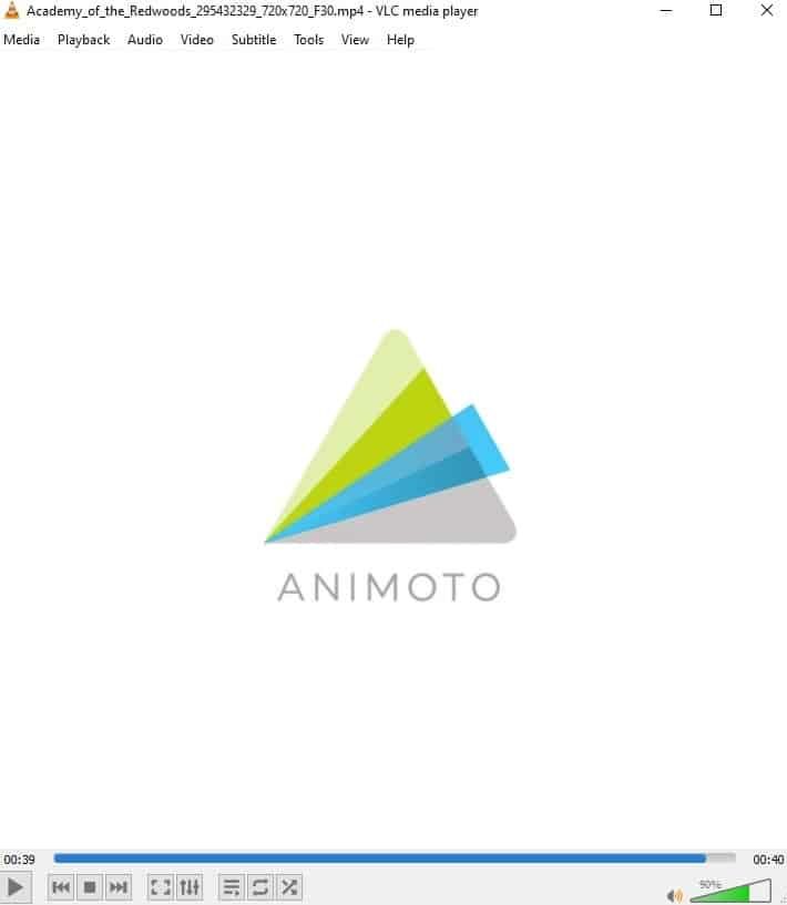 Animoto 워터마크의 스크린샷.