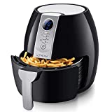 Freidora de aire Ultrean, freidora eléctrica de aire caliente de 4,2 cuartos (4 litros), horno sin aceite con pantalla digital LCD y olla antiadherente, certificado ETL/UL, 1 año de garantía, 1500 W (negro)