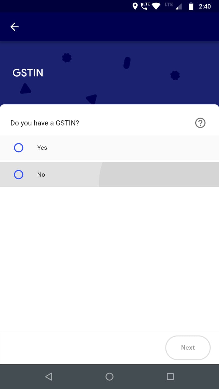 작업 메이트에서 GSTIN 선택