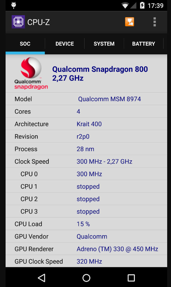 Android 배터리 상태 CPU-Z를 확인하는 방법