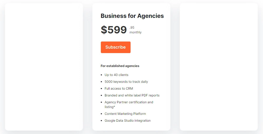 대리인을 위한 Semrush 사업을 위한 대리인