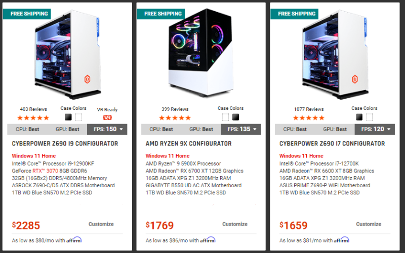 Cyberpowerpc 맞춤형 PC 빌더