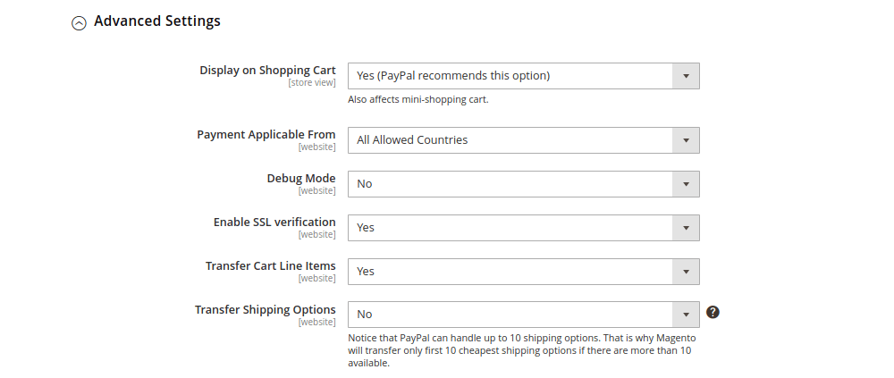 magento-paypal-integración