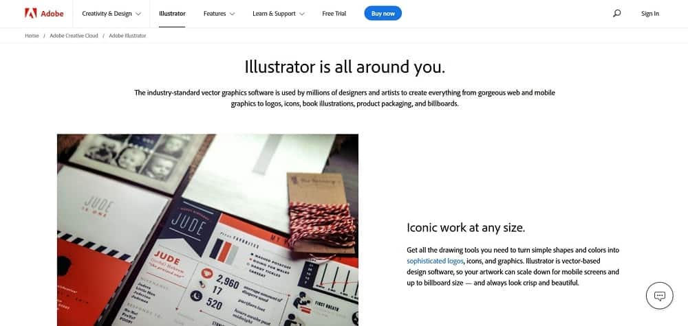 Tangkapan layar alat perangkat lunak perancang pin Adobe Illustrator.
