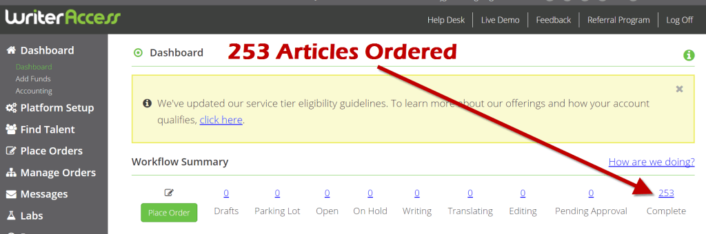 Writer Access Orders