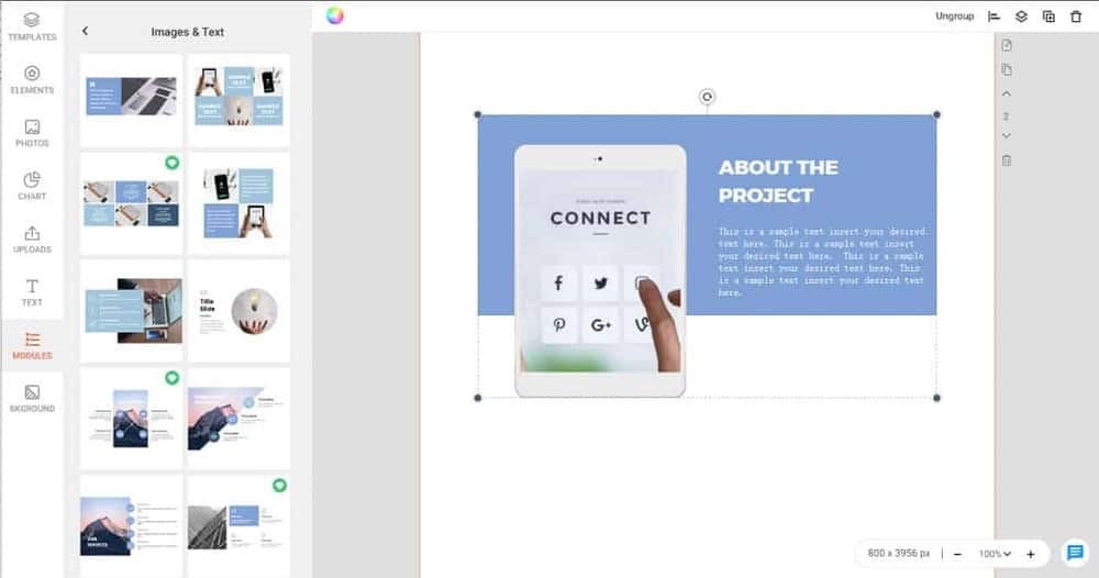 이것은 Designcap에서 모듈 선택의 스크린샷입니다.