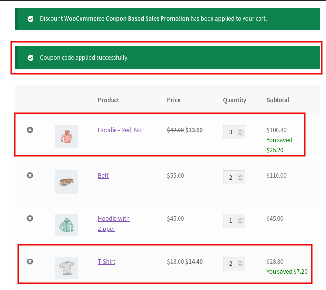 خصم على المبيعات القائمة على قسيمة woocommerce