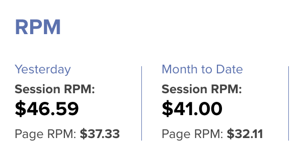 Mediavine 広告 RPM のスクリーンショット