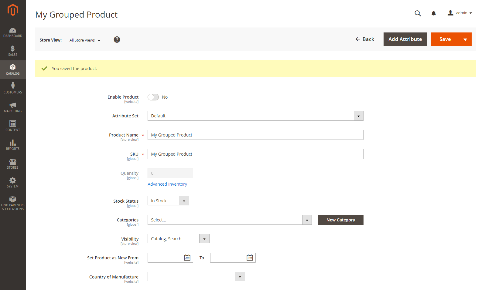 Magento 2 分组产品4
