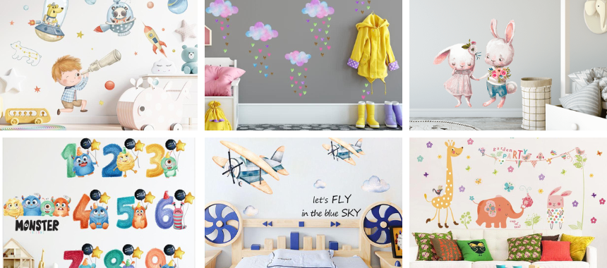 ملصقات جدارية ولوحات جدارية للأطفال من ستيرينوس Wall Decals and Murals for Kids from Stickerinos