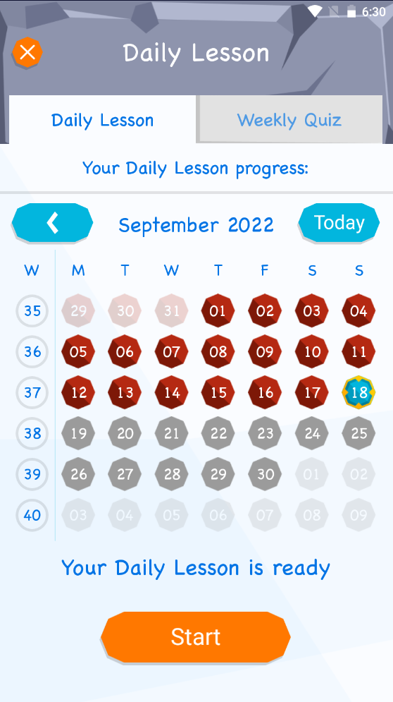 Aktivitäten in der Mondly Kids App