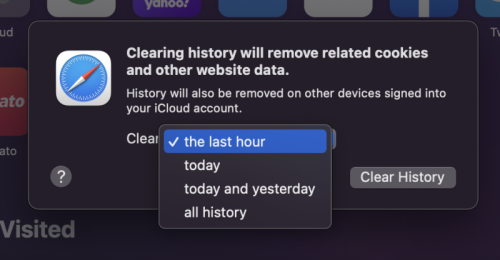 mac borrar todo el historial