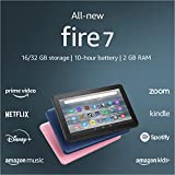 まったく新しい Fire 7 タブレット、7 インチ ディスプレイ、16 GB、30% 高速化されたプロセッサ、エンターテインメント向けに設計された (2022 年リリース)、ブラック