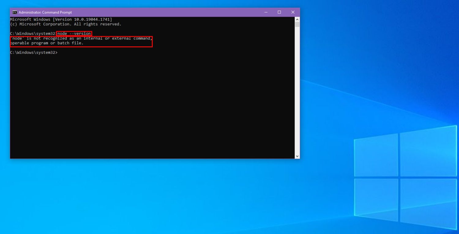 Die CLI-Ausgabe für den Codeknoten --version