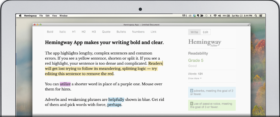 Hemingway Editor でのオフライン編集