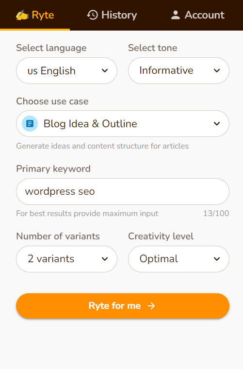 Recenzja Rytr 2022: Najlepsze narzędzie do pisania AI do tworzenia treści 16 to create blog idea and outline