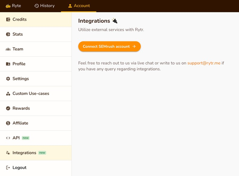 Recenzja Rytr 2022: Najlepsze narzędzie do pisania AI do tworzenia treści 13 connect SEMrush account