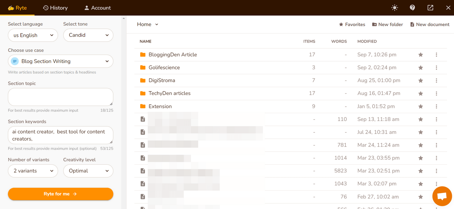 Recenzja Rytr 2022: Najlepsze narzędzie do pisania AI do tworzenia treści 5 rytr writing interface