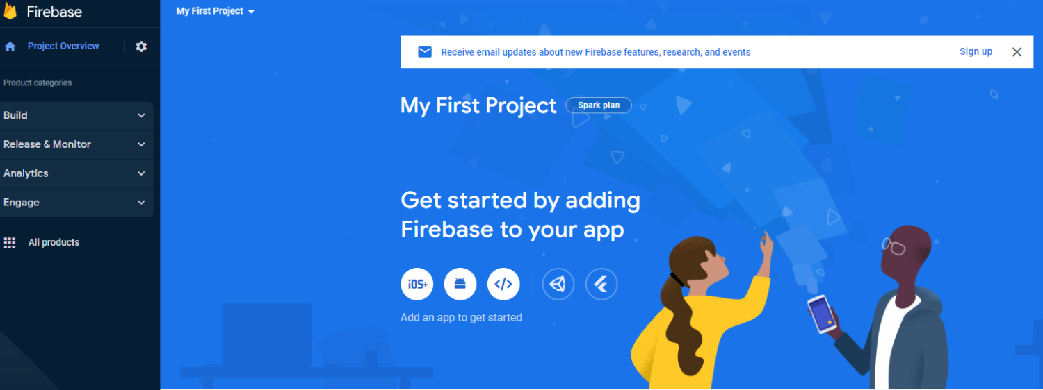 Google-Firebase-คอนโซล