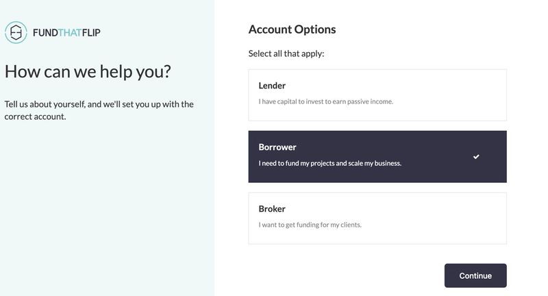 Options d'inscription à Fund That Flip