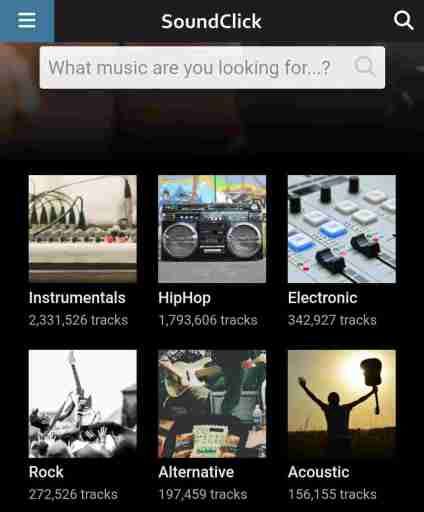 Ücretsiz müzik indirmek için Soundclick uygulamasına gidin