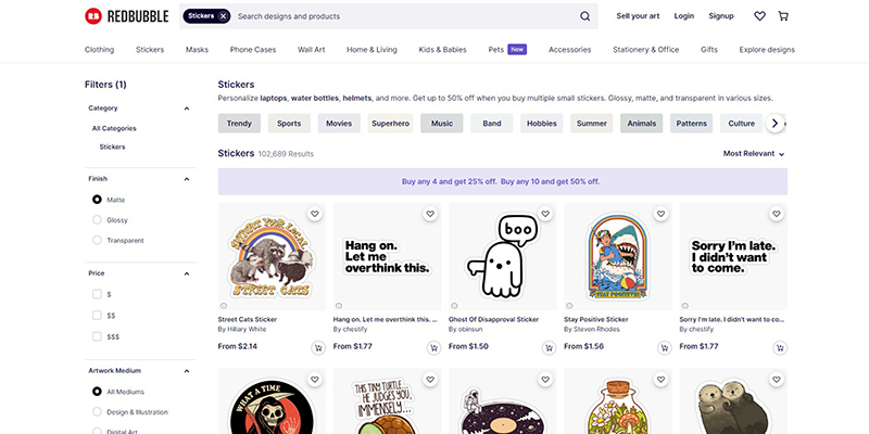 Aufkleber auf Redbubble