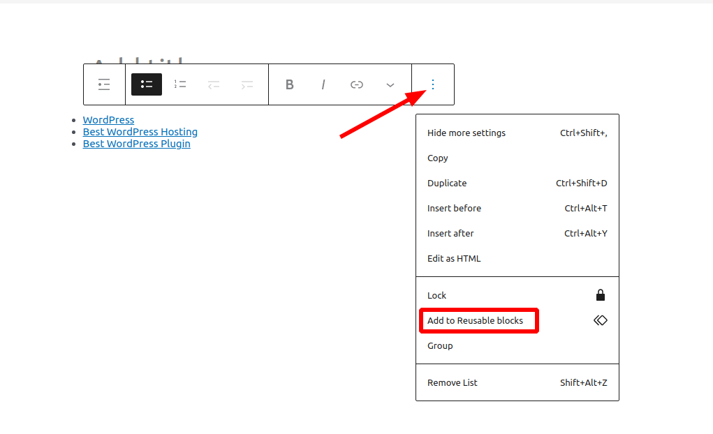 adicionar aos blocos reutilizáveis