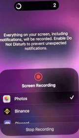 Kliknij ikonę nagrywania ekranu, aby nagrać ekran na iPhone 14 Pro Max