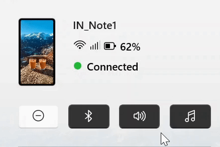 panel notifikasi tautan telepon