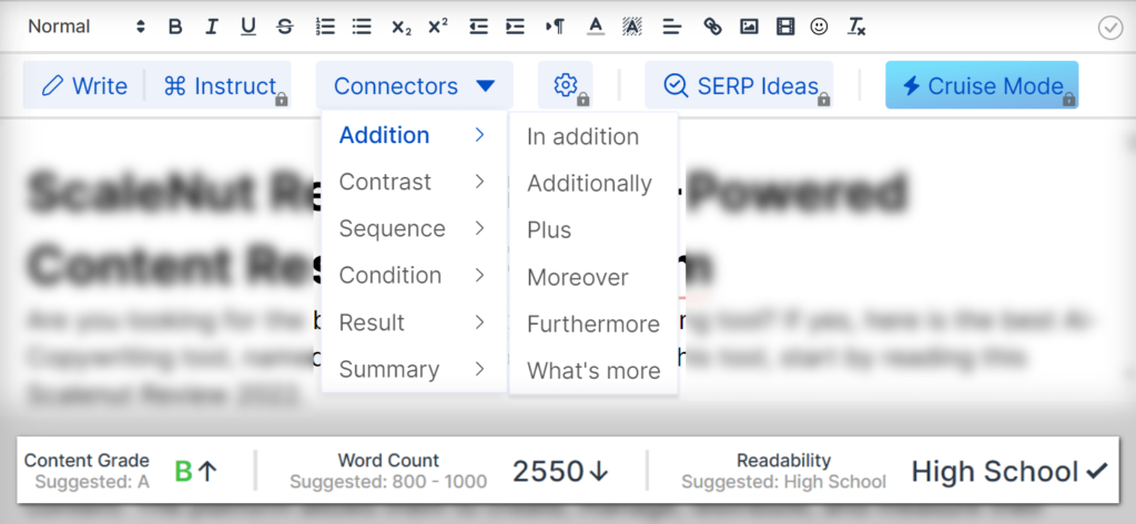 writing features and status bar